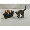 Image 2 : LOT 2 HEAVY PEWTER CAT FIGRUINES