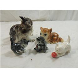 LOT 5 GOEBEL & OCCUPIED JAPAN CAT FIGURINES