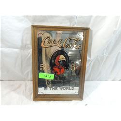 VINTAGE MIRROR COCA COLA ADVERTISEMENT SIGN