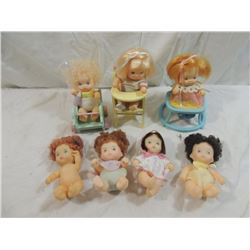 LOT 7 VINTAGE SMALL BABY DOLLS