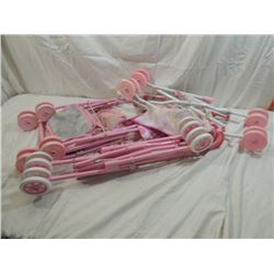 LOT 3 CHILDRENS DOLL STROLLERS