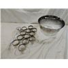 Image 1 : VINTAGE MID CENTURY SILVER OMBRE PUNCH BOWL & GLAS