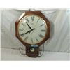 Image 1 : TRADITIONAL ELECTRIC WOODEN CASE WALL CLOCK