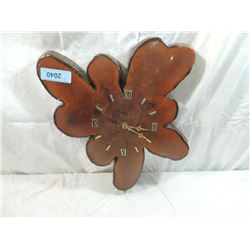 VINTAGE POLISHED WOOD WALL CLOCK