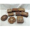 Image 2 : LOT 9 ASSORTED CARVED KEEPSAKE BOXES & HOT PLATE