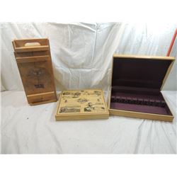 LOT 3 LARGE DECORATIVE ASSORTED BOXES