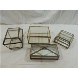 LOT 4 DECORATIVE GLASS BOXES