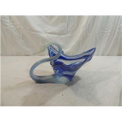 HAND BLOWN GLASS SWAN BOWL