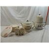 Image 2 : LOT 5 MISC VINTAGE CERAMIC BOWLS, TEA POTS, SALT