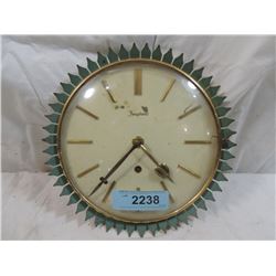 VINTAGE FUNGHANS GERMAN METAL STARBURST CLOCK