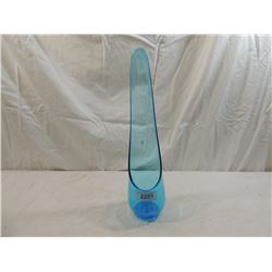 ITALIAN BLOWN GLASS BLUE TALL CANDLE HOLDER