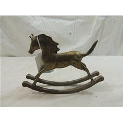 VINTAGE BRASS ROCKING HORSE