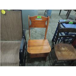 WOODEN CHAIR CONVERTS TO STEP STOOL