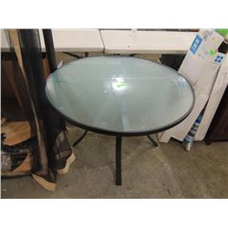 ROUND FROSTED GLASS TOP PATIO TABLE