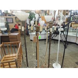 LOT 5 ANTIQUE FLOOR LAMPS