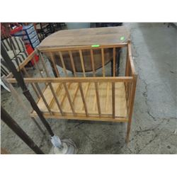 VINTAGE WOODEN BABY CRADDLE CRIB