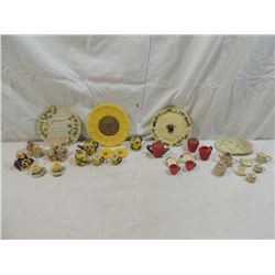 LOT 4 VINTAGE RESIN MINIATURE TEA SETS