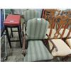 Image 1 : LOT 2 STRIPED UPHOLSTERED ARM CHAIRS