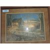 Image 2 : JIM HANSEL CABIN NATURE PAINTING PRINT FRAMED