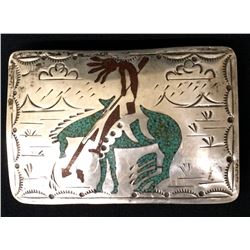 Vintage Chip Inlay Navajo Belt Buckle
