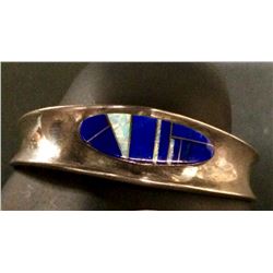 Lapis and Opal Inlay Cuff Bracelet