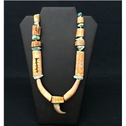 Circa 1960 Antler and Turquoise Necklace by Lone Eagle