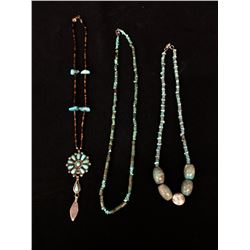 Group of 3 Turquoise and Sterling Necklaces