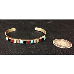 Multi-stone Inlay Cuff Bracelet