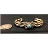 Image 2 : Heavy Twisted Wire Cuff with Nice Turquoise