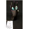 Image 2 : 3 Vintage Sterling and Turquoise Rings