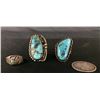 Image 6 : 3 Vintage Sterling and Turquoise Rings