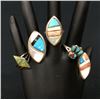 Image 1 : Vintage Native Inlay Ring Lot