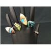 Image 1 : Group of 5 Navajo Inlay Rings