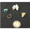 Image 2 : Group of 5 Navajo Inlay Rings