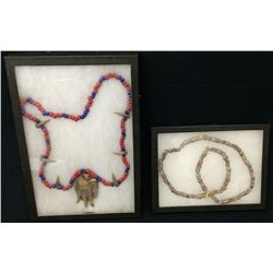Pair of Old Trade Bead Necklaces in Display Boxes