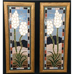 Pair of Framed Tile Decorative Pieces