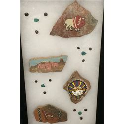 Artistic Painted Pottery Shard Display