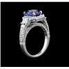 Image 3 : 2.62ct Tanzanite and Diamond Ring - 14KT White Gold