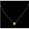 Image 2 : 1.02ctw Yellow Diamond Pendant With Chain - 14KT Two-Tone Gold