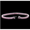 Image 3 : 12.81ctw Pink Sapphire Bracelet - 14KT White Gold