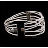 Image 4 : 14KT White Gold 3.99ctw Diamond Bangle Bracelet