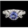Image 1 : 14KT White Gold 1.25ct Tanzanite and Diamond Ring