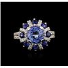 Image 1 : 14KT White Gold 2.49ct Tanzanite, Sapphire and Diamond Ring