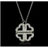 Image 1 : 14KT White Gold 0.60ctw Diamond Pendant