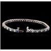 Image 3 : 14KT White Gold 1.28ctw Tanzanite and Diamond Bracelet