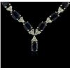 Image 1 : 14KT White Gold 22.75ctw Sapphire and Diamond Necklace