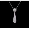 Image 2 : 1.52ctw Diamond Pendant With Chain - 18KT White Gold