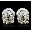 Image 1 : 14KT White Gold 1.02ctw Diamond Solitaire Earrings
