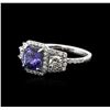Image 2 : 18KT White Gold 1.41ct Tanzanite and Diamond Ring