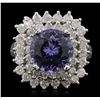 Image 1 : 14KT White Gold 3.11ct Tanzanite and Diamond Ring